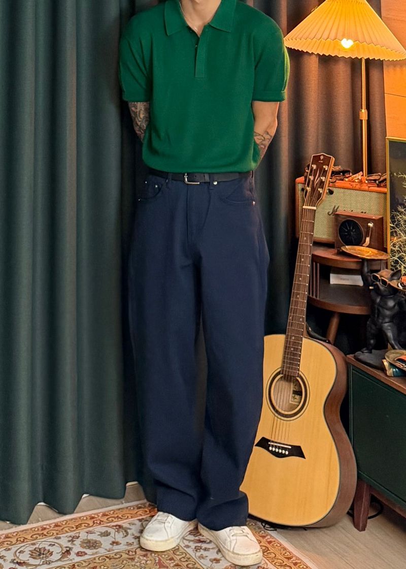 Semi-wide cotton pants 5COLOR