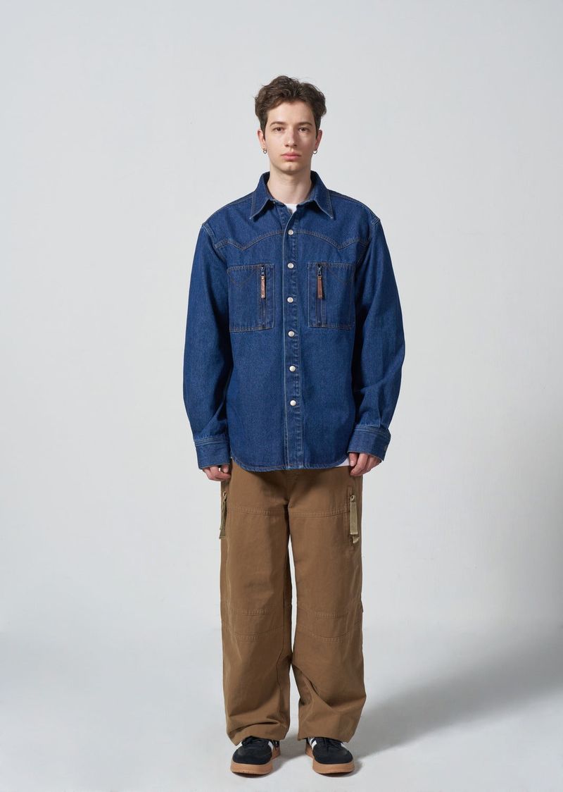VINTAGE WASHED TAIL POCKET PANTS - BEIGE