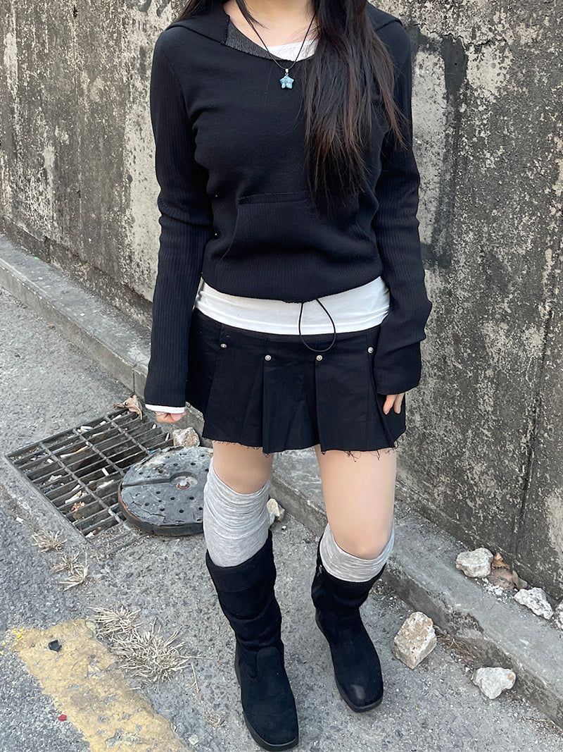 Mixed hooded sweatshirt.