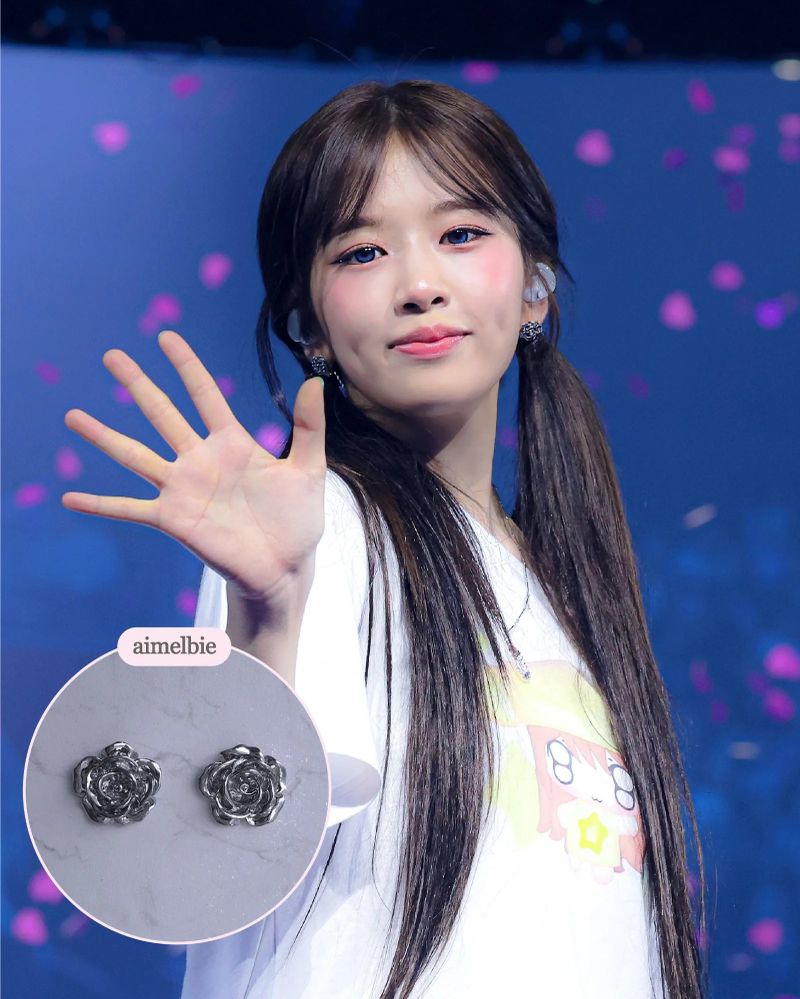 [IVE Yujin Piercing] Metal Rose Piercing - Silver Color