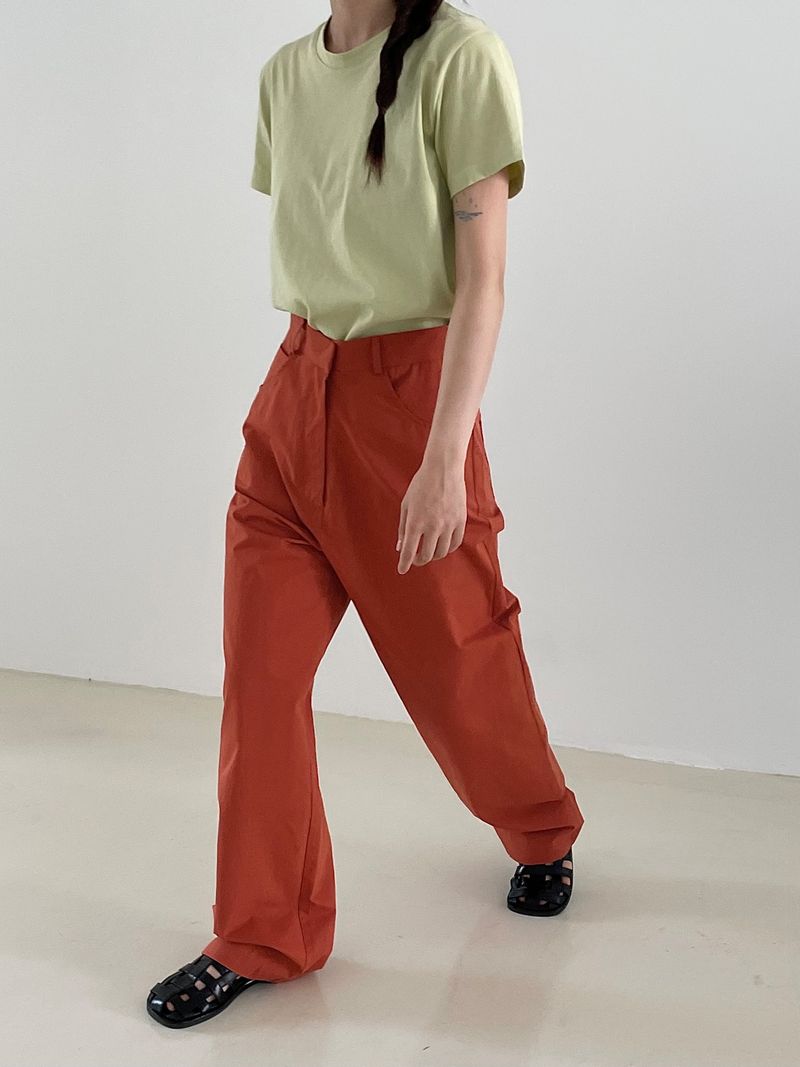 Vivid color cotton pants
