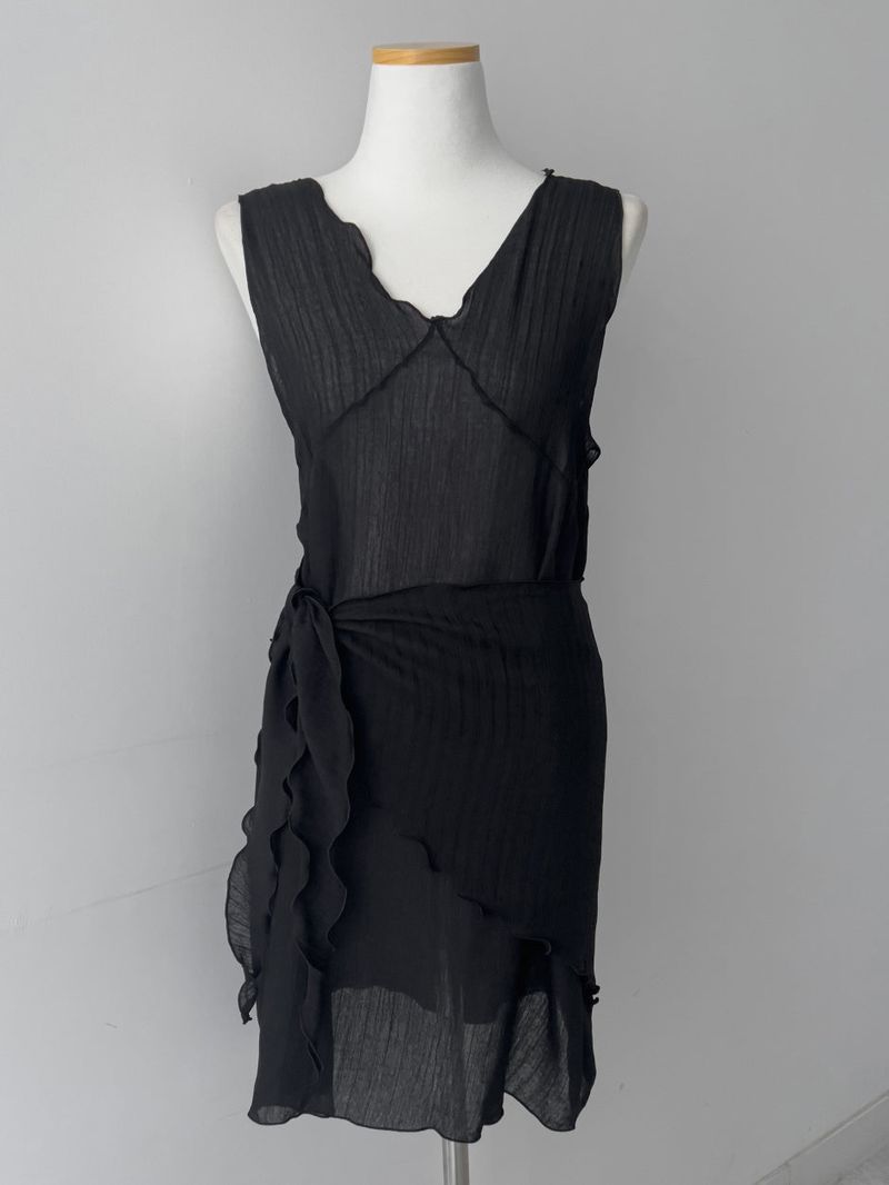 [Scarf SET] Bambi Layered See-through Mini One Piece