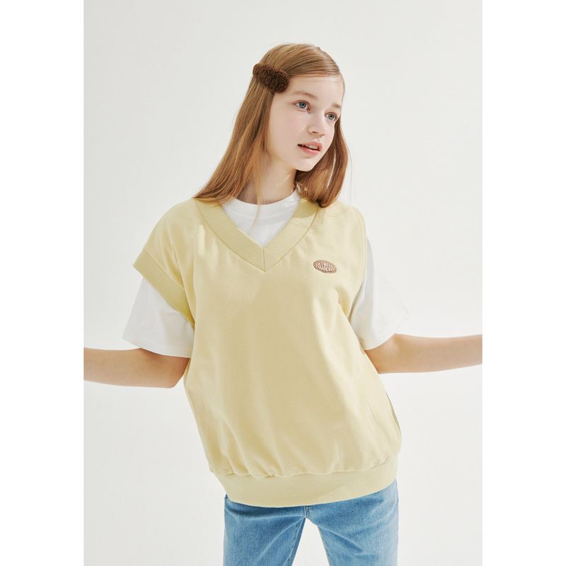 UNBALANCED SWEATER VEST_MUSTARD