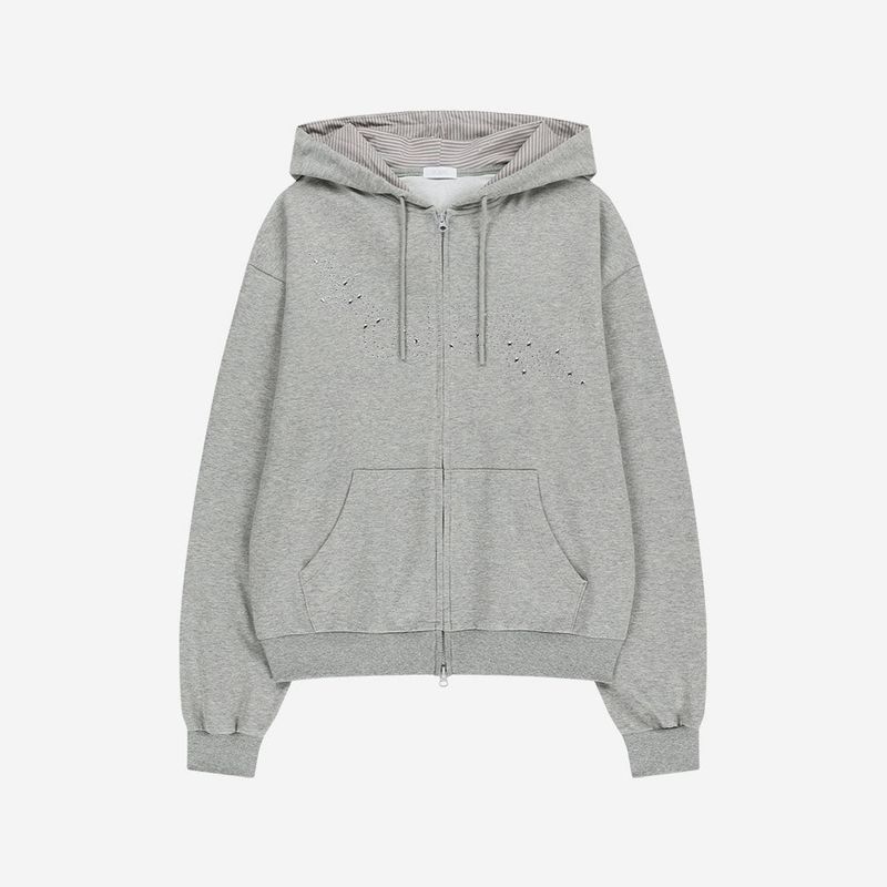 Hotfix Logo Hoodie Zip-up / Grey