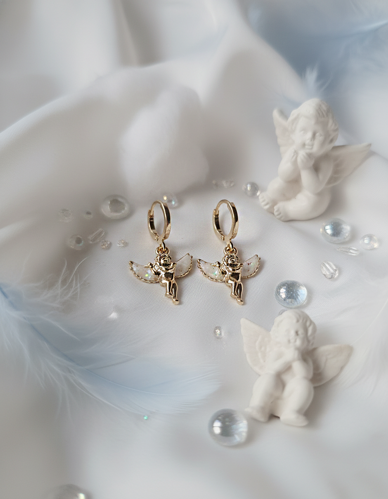 [MEOVV Sooin Earrings] Baby Angel Huggies Earrings - Gold Color