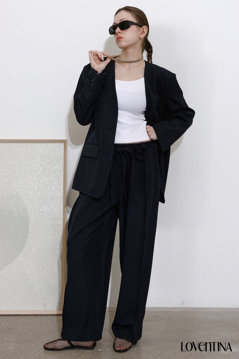 Loventina（ラヴェンティナ）の「TAILORED WIDE PANTS_NAVY（Pants）」