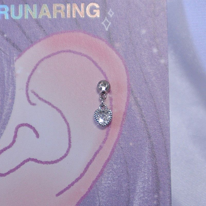 RUNARING（ルナリング）の「オールサージカルスチール製ハートキュービックピアス（アクセサリー）」