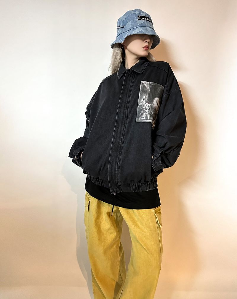 BBD The Apparition Zip Up Denim Jacket (Black)