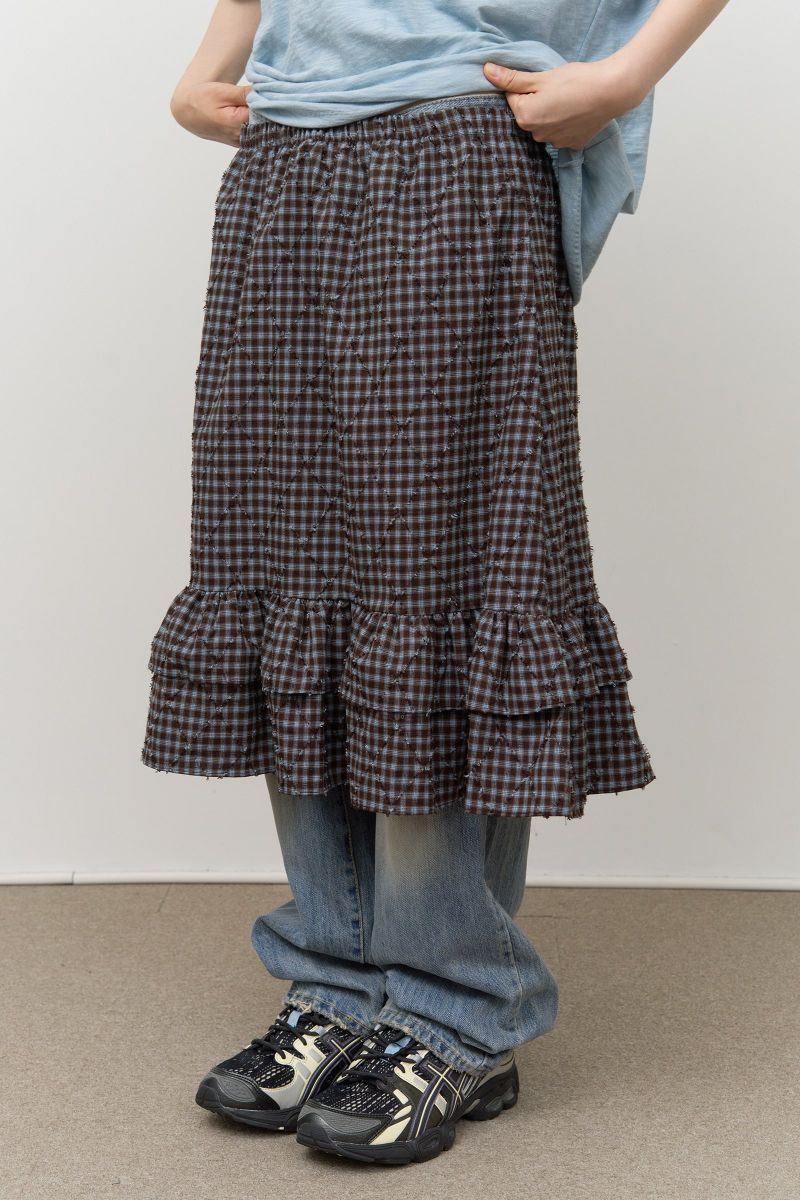 (W) Mus Checked Skirt