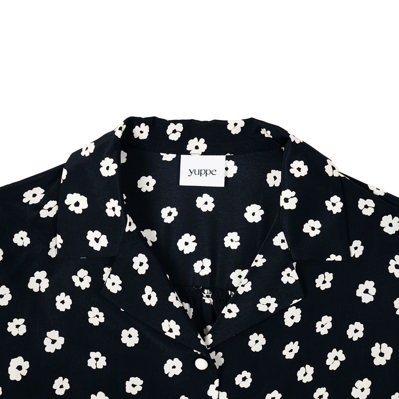 フラワーラインシャツ / FLOWER LINE SHIRT_BLACK