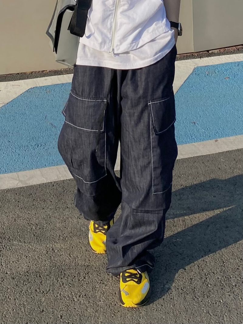 Nonfade stitch cargo balloon pants 2C