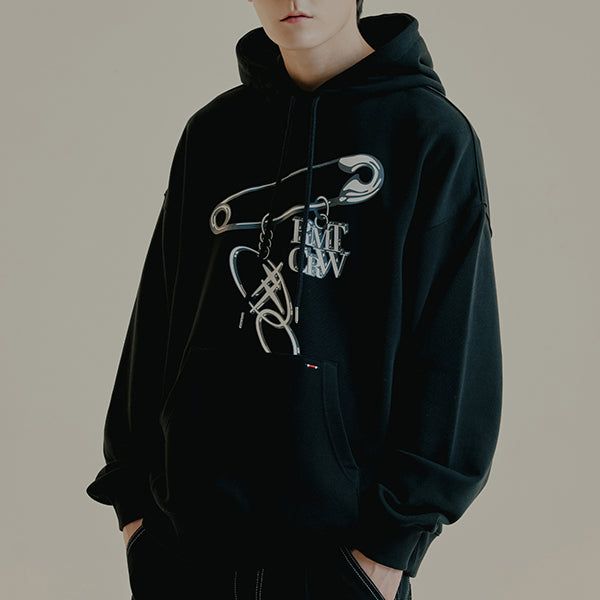 SILVER CLIP PENDANT LOGO HOODIE