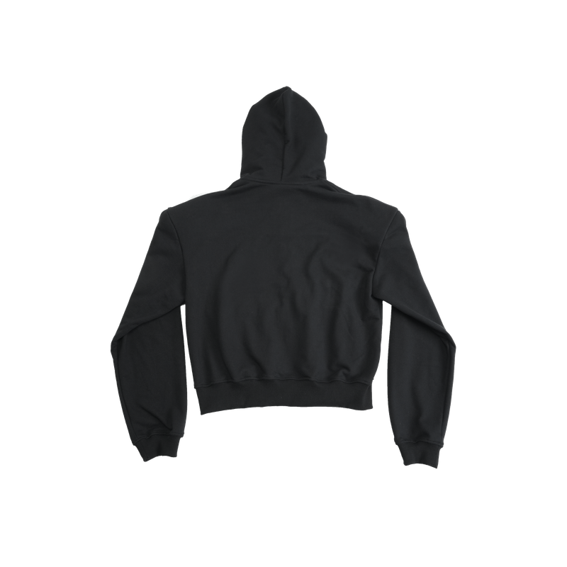 STAR LOGO HOODIE ZIP-UP BLACK