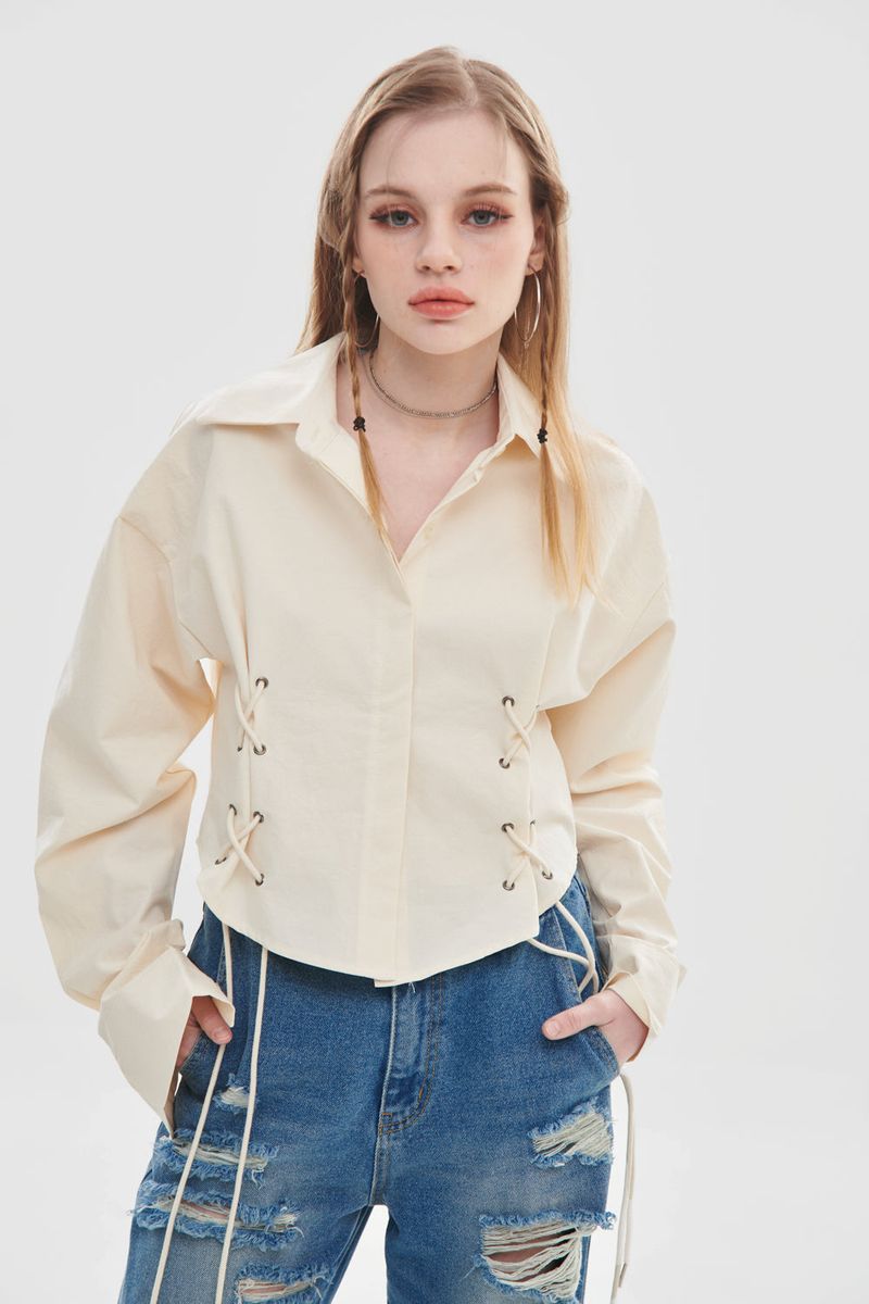 GATELESS（ゲートレス）の「EYELET SHIRT（Tops）」