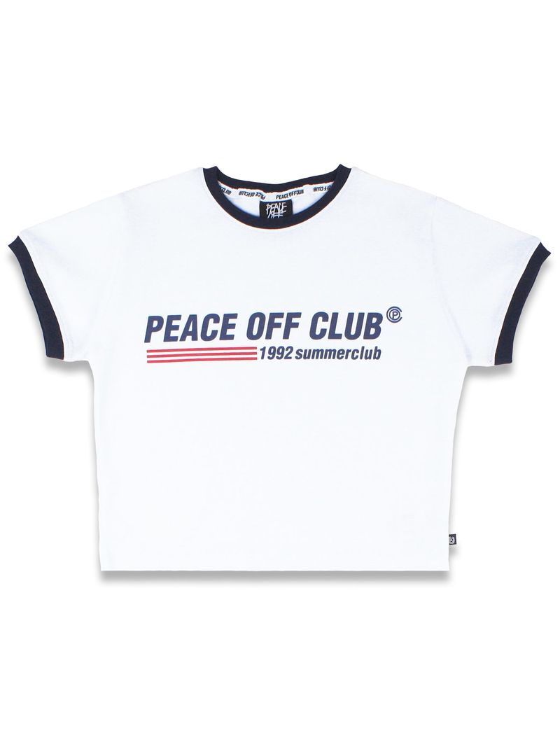 peaceoffclub（ピースオフクラブ）の「Signature_Logo Crop Tee WHITE（Tops）」