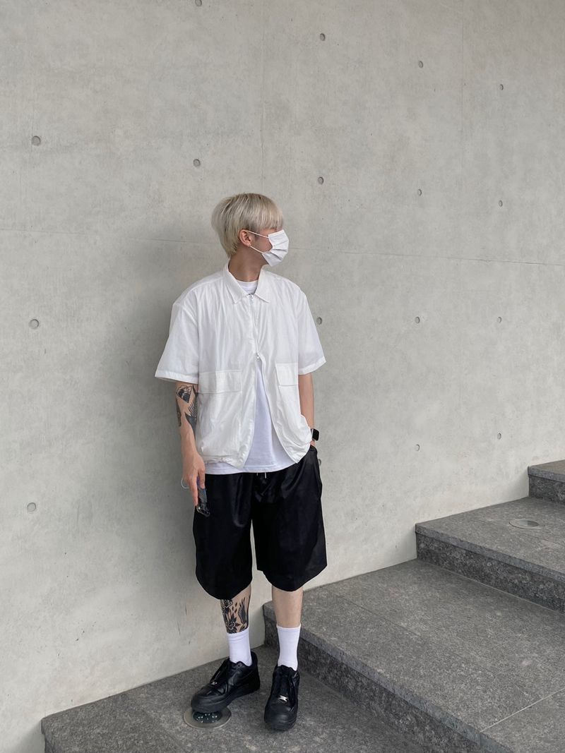 Nylon Pintuck Half Pants 2C