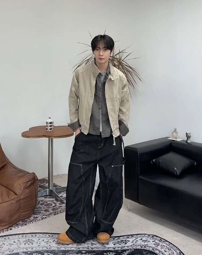 Deon Dyeing High Neck Crop Jacket