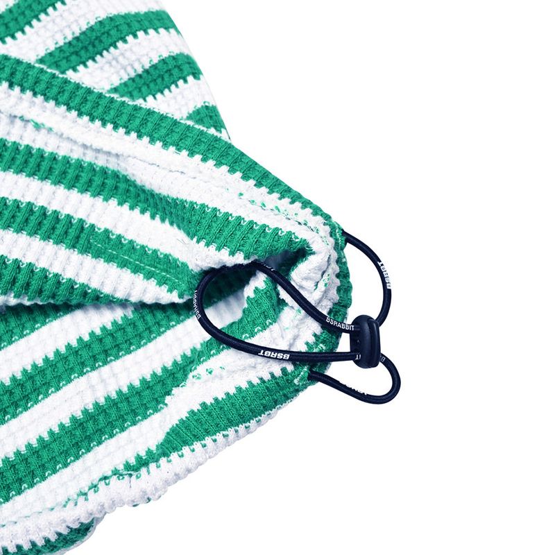 BSR2223FWPO026 STRIPE HIGH NECK PULLOVER GREEN