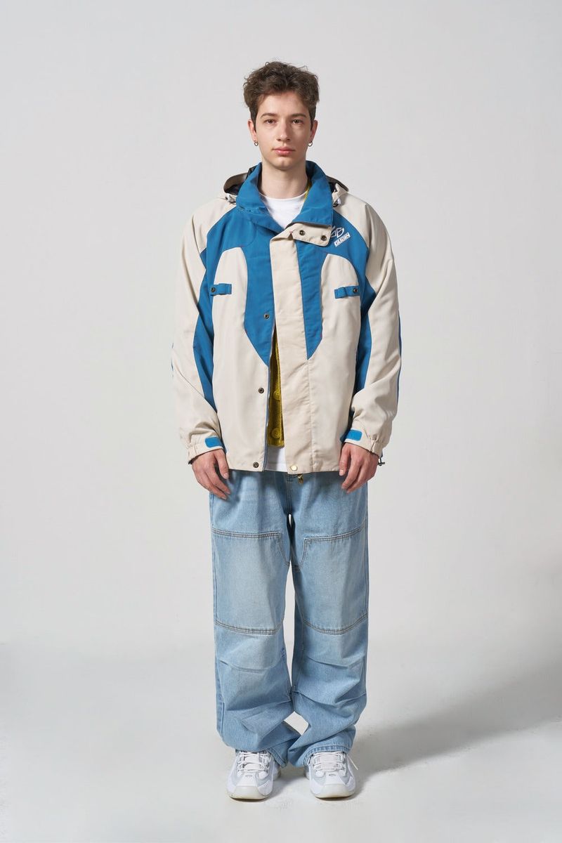 Oversize Color toning Windbreaker - BLUE