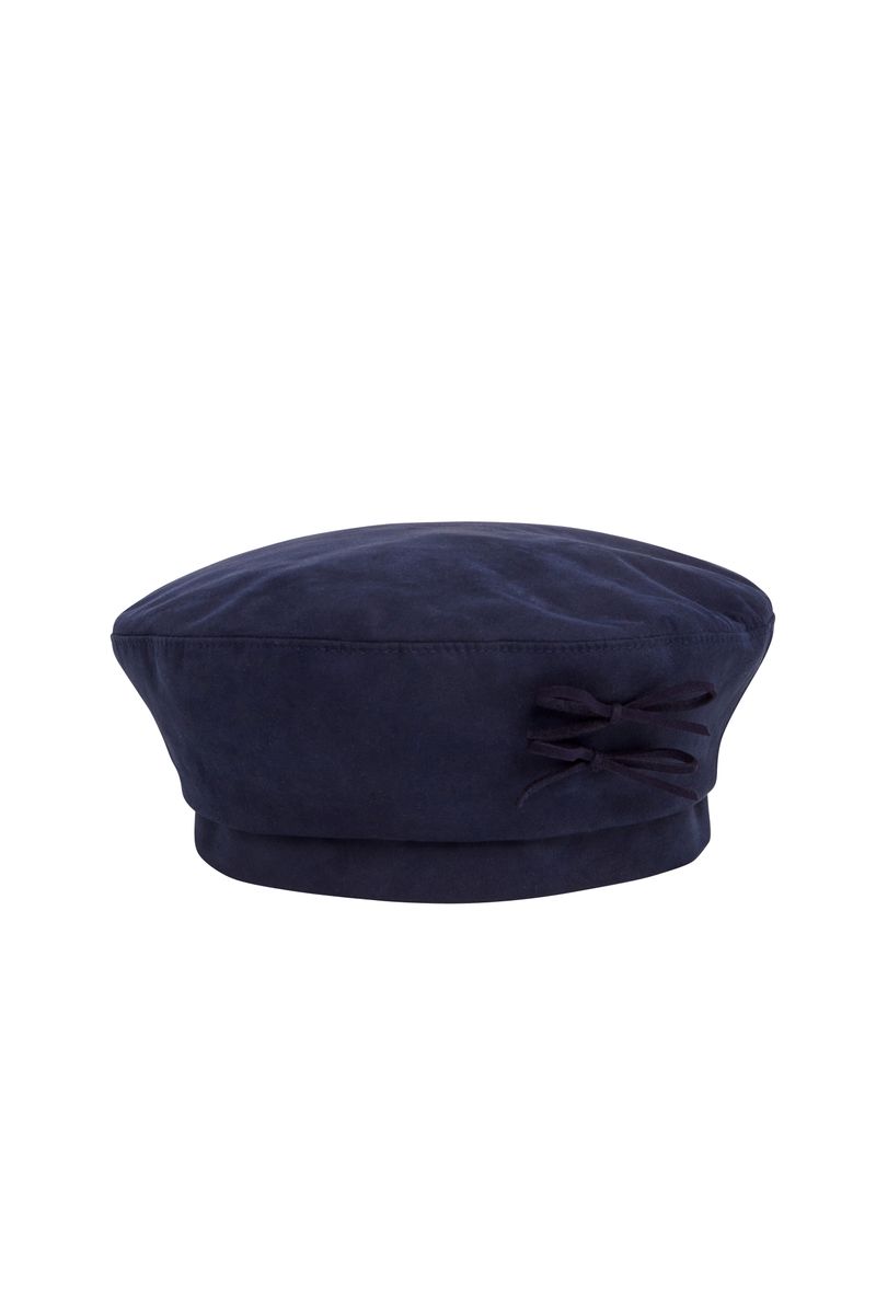 SUEDE BERET HAT / NAVY