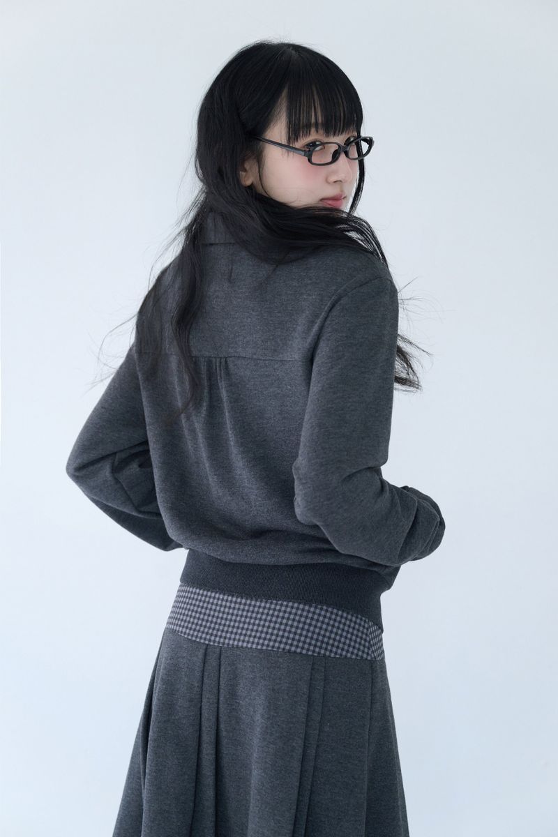 MINI CHECK SWEAT JK CHARCOAL