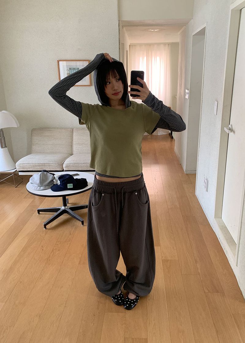 EYELET WIDE JOGGER PANTS (4color)