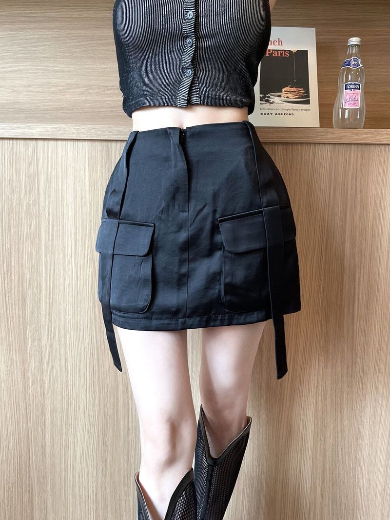 952. Satin cargo strap mini sk (3color)