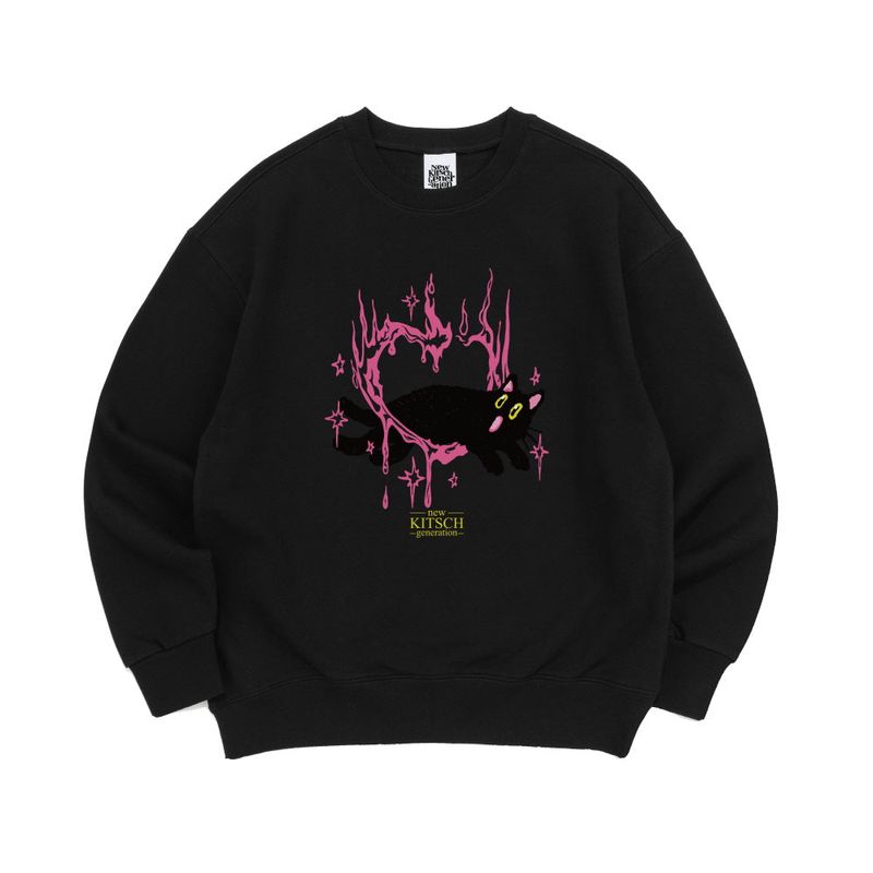 CIRCUS HEART SWEATSHIRTS-BLACK