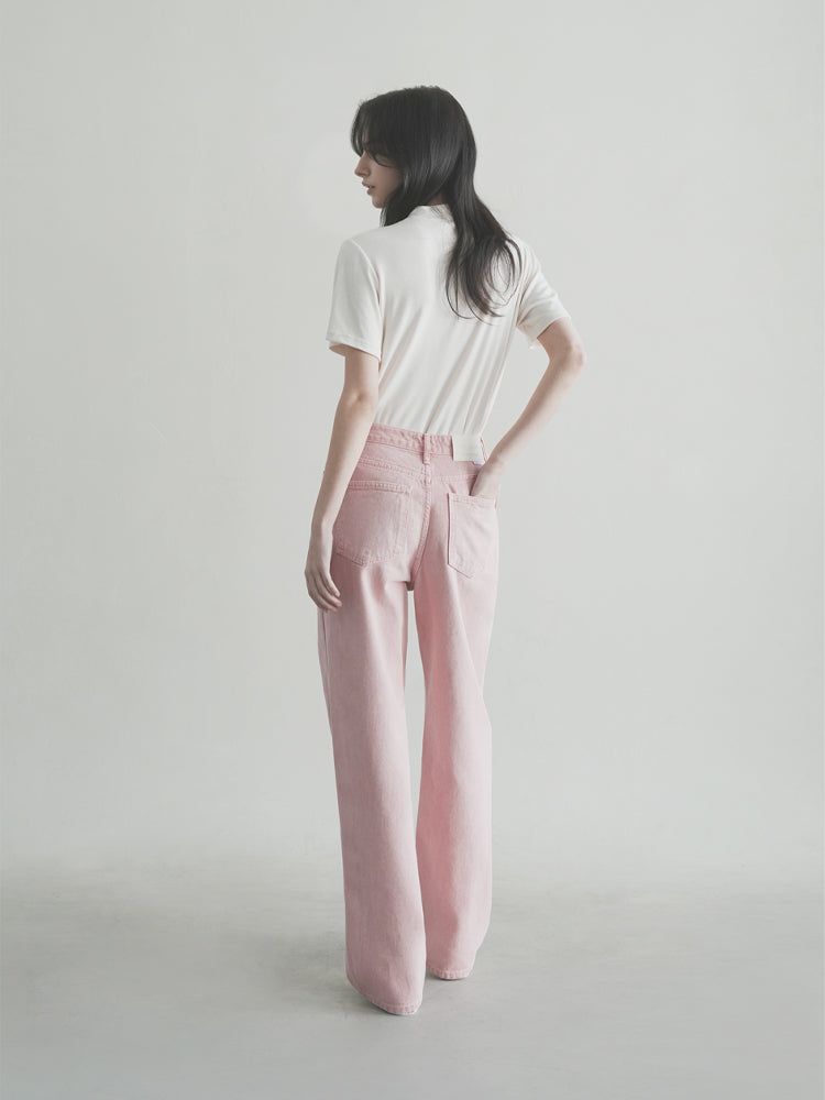 W104 DYEING WIDE PANTS_PINK