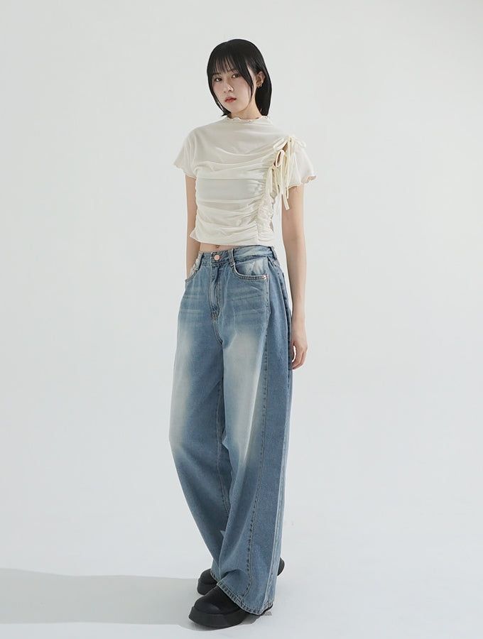 Double layer ribbon top