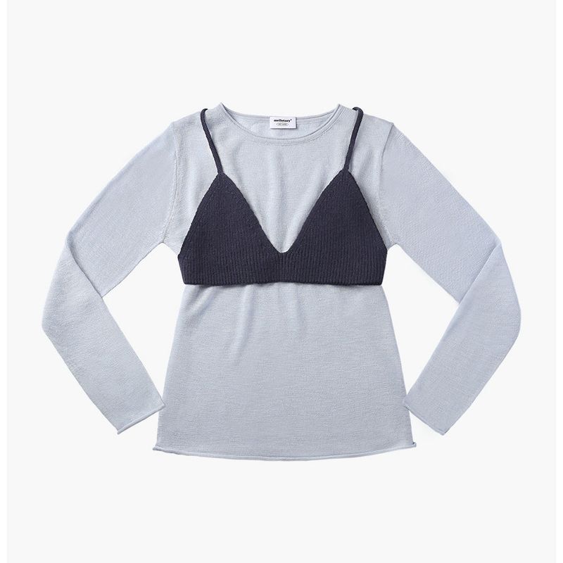 BUSTIER KNIT SET (SkyBlue)