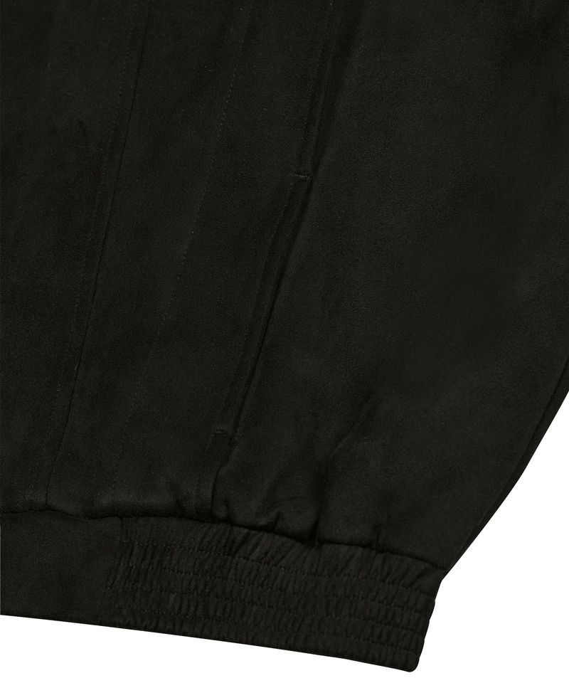 87-STAN029 [Vegan Suede] Multi-placket Suede Jacket Black