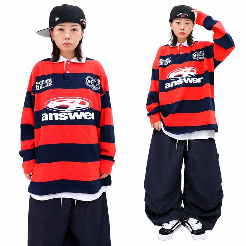 Oversized Old-School Stripe Polo Shirt