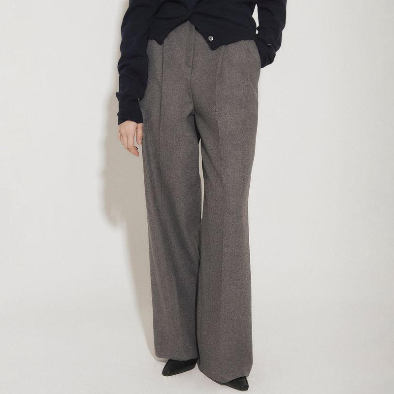AWE BORN US（アボンアス）の「WOOL DOUBLE PLEATED SLACKS [GRAY]（Pants）」
