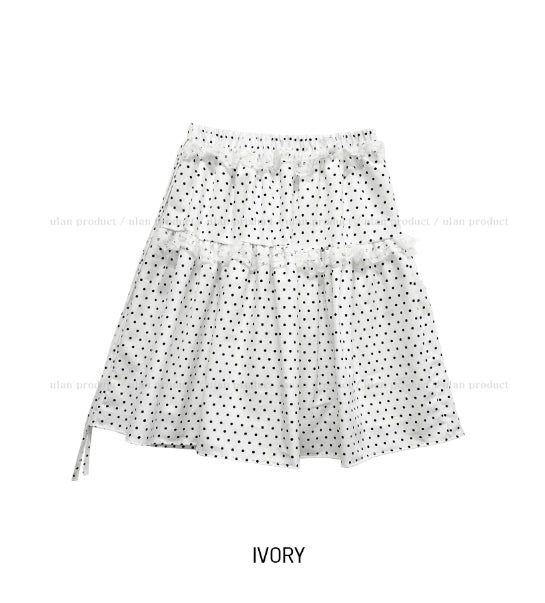 Pereu Dot Frill Midi Skirt