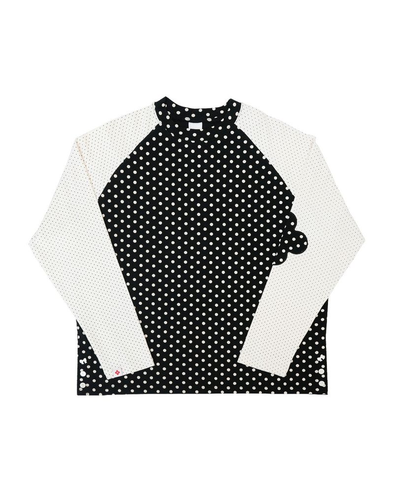 patched raglen t-shirts / black