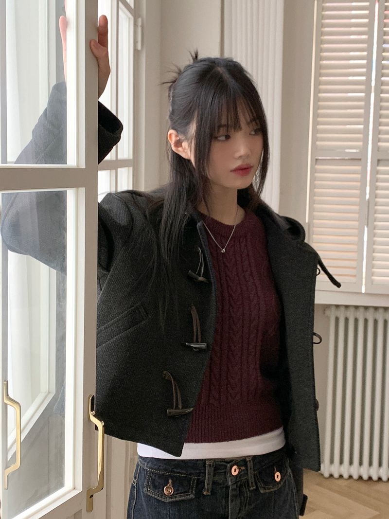 [MADE] Arco Wool Herringbone Tteokbokki Short Duffel Coat