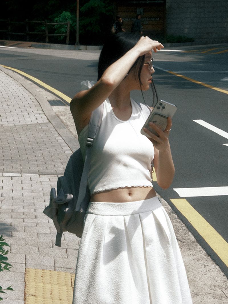 Rose Flared Skirt (Ivory)