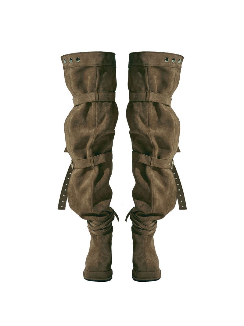 BUCKLE THIGH HIGH BOOTS