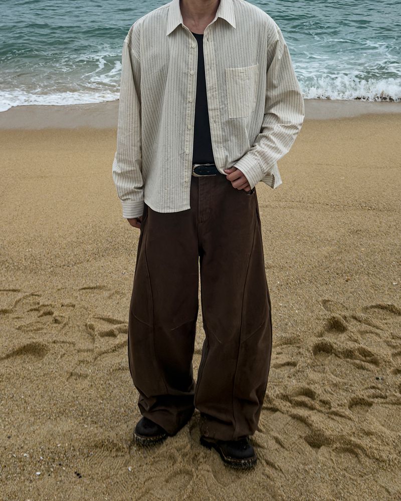 Orbit cut wide cotton pants