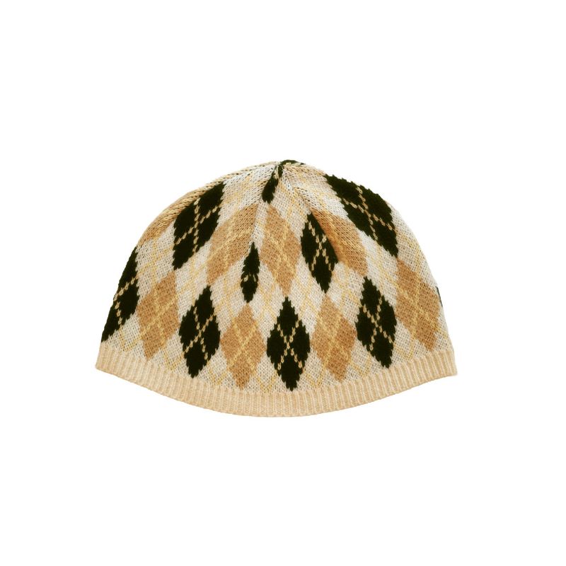 Argyle Knit Beanie (ivory)
