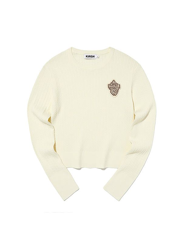 KIRSH（キルシー）の「EMBLEM WAPPEN ROUND NECK KNIT [IVORY]（Tops）」