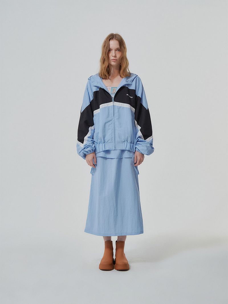 NYLON REVERSE LONG SKIRT (2 COLOR)