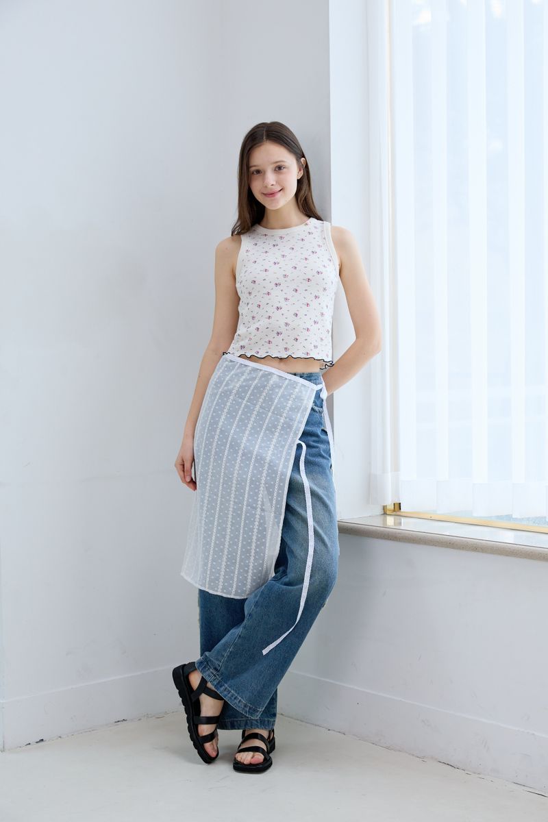 PINK PINEAPPLE（ピンクパイナップル）の「DOT LACE WRAP SKIRT（Skirts）」
