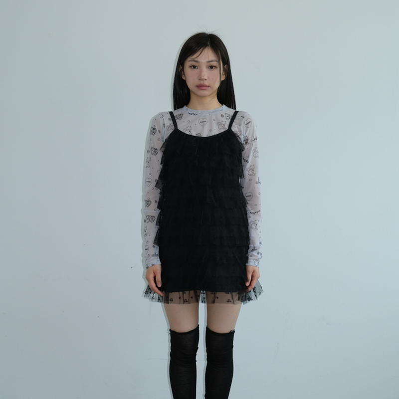 KIRIGIRL MESH TOP _GREY