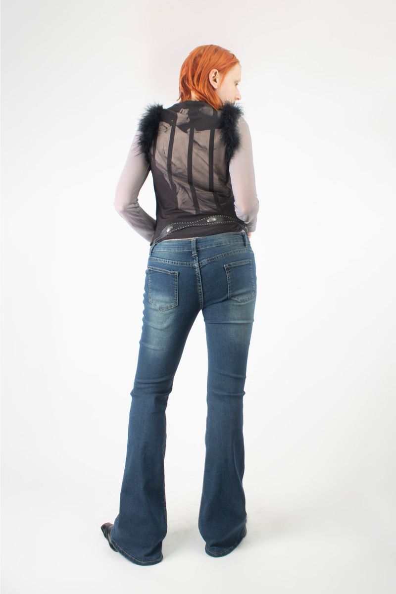 Stud Boots Cut Denim