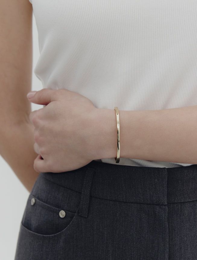 26SS★ [Premium Plating] Precise AB Single Cuff Bangle
