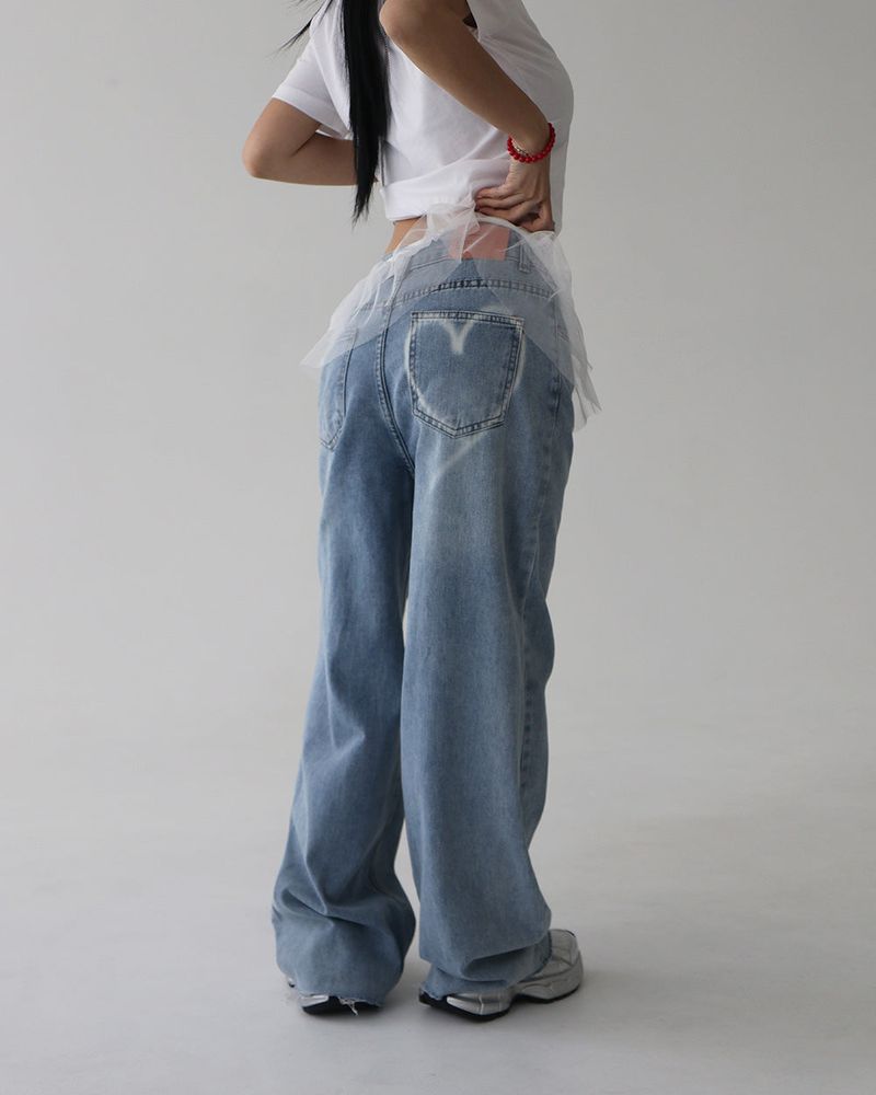 Delight-J(ディライトジェイ)の「heart spray wide jeans(Pants)」