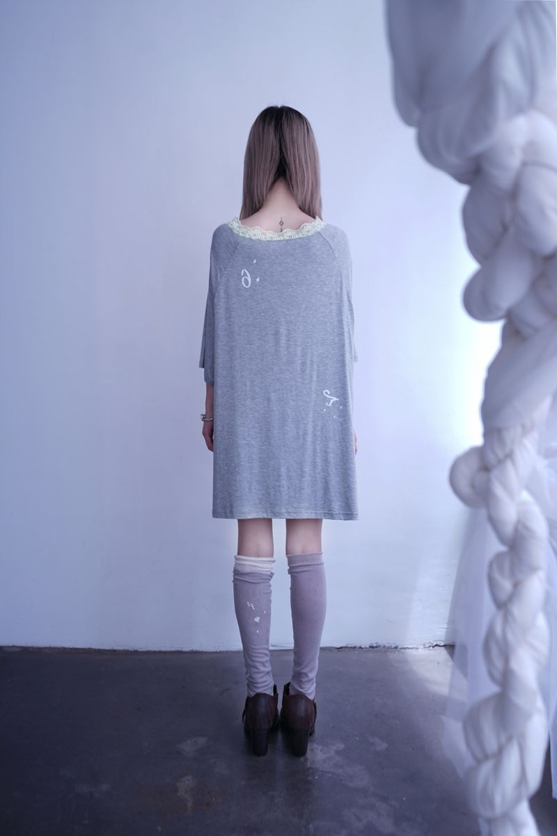 Cloudy Tee Dress (Gray)