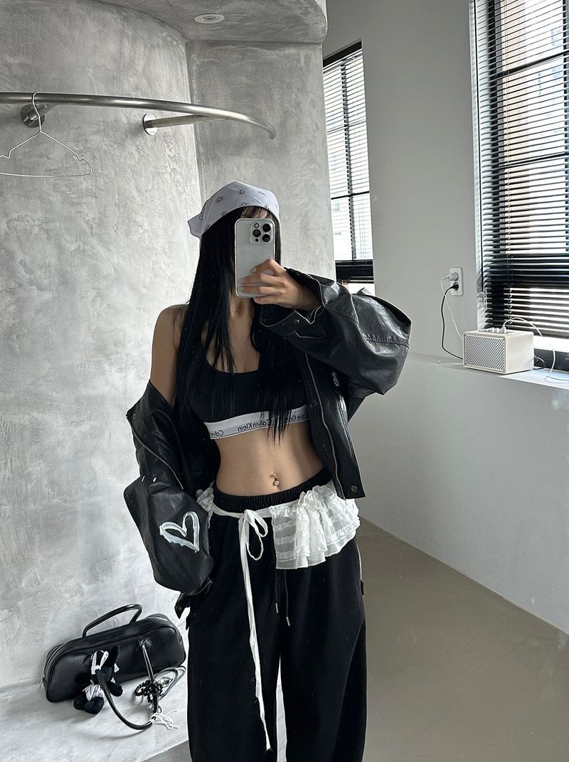 Track Point String Wide Pants